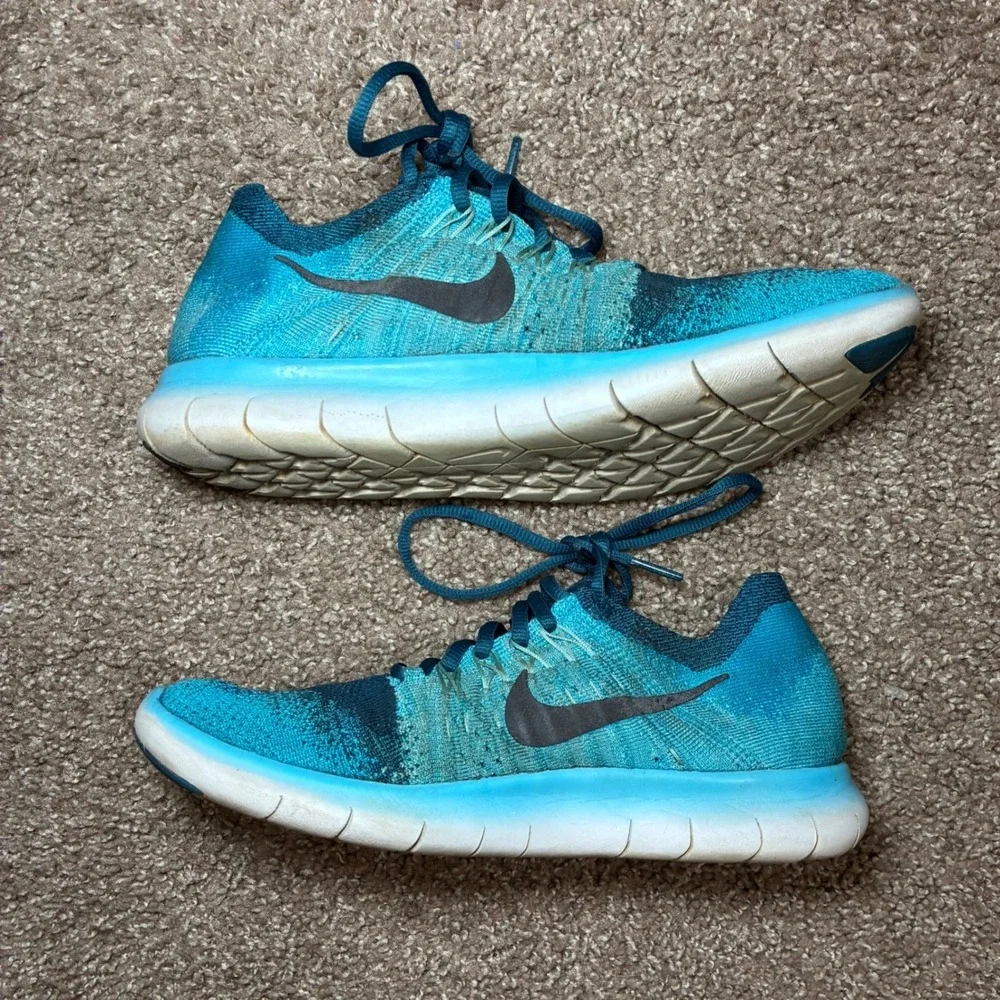 Nike Free RN Flyknit Running Shoes Men 7‎ Blue Lightweight Athletic 880843-400